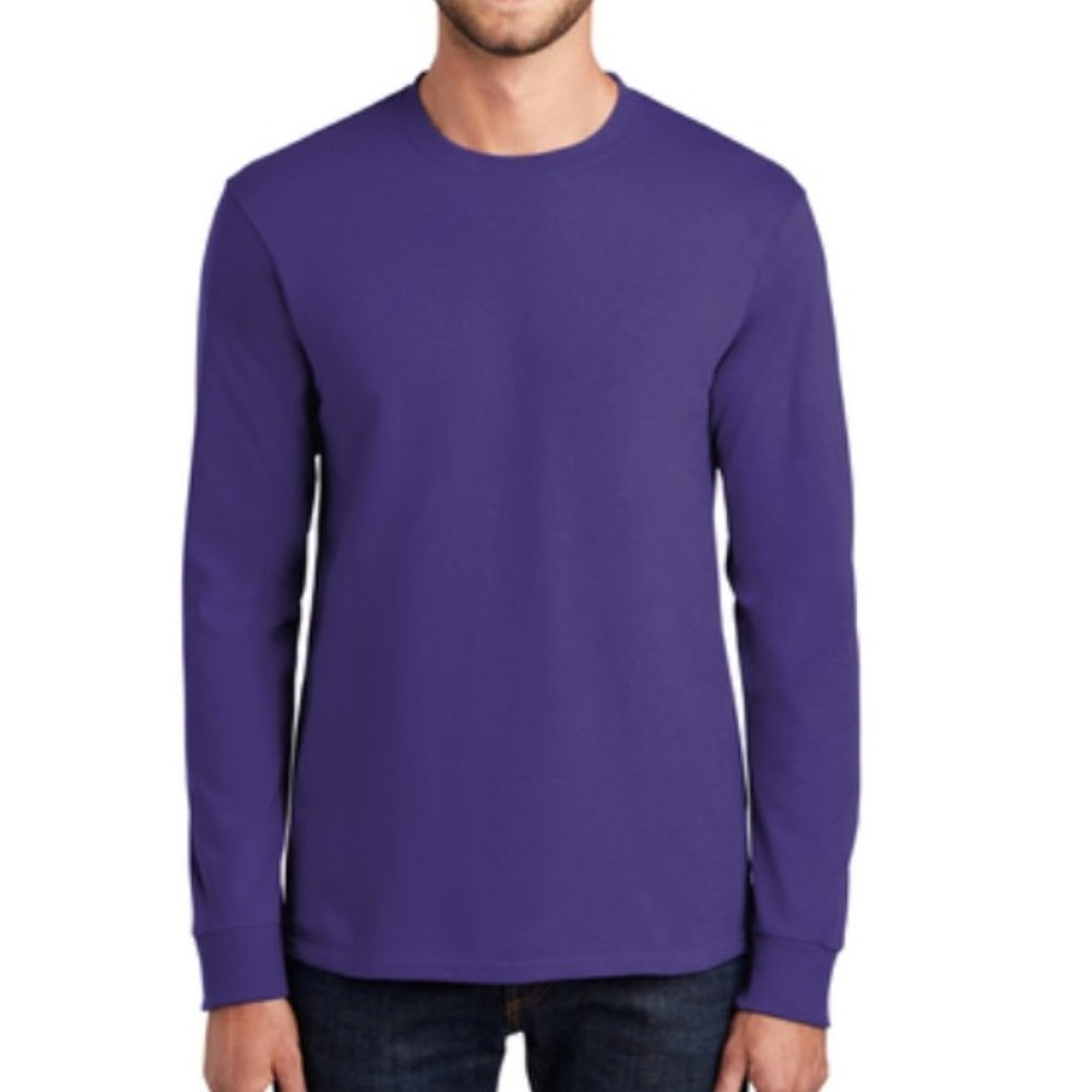 NWT Port & Company 2X 2XL Quality T-Shirt Mens Long Sleeve Big & Tall Shirt 2XLT